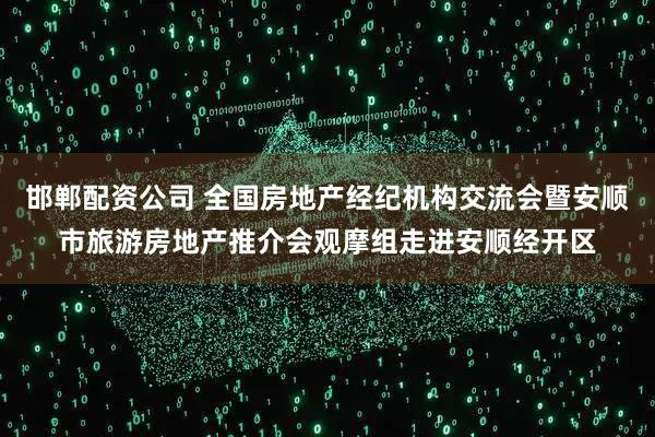 邯郸配资公司 全国房地产经纪机构交流会暨安顺市旅游房地产推介会观摩组走进安顺经开区